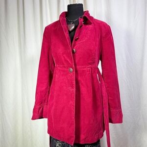 Liz Lange Red Corduroy Babydoll Coat – XS (fits S too)